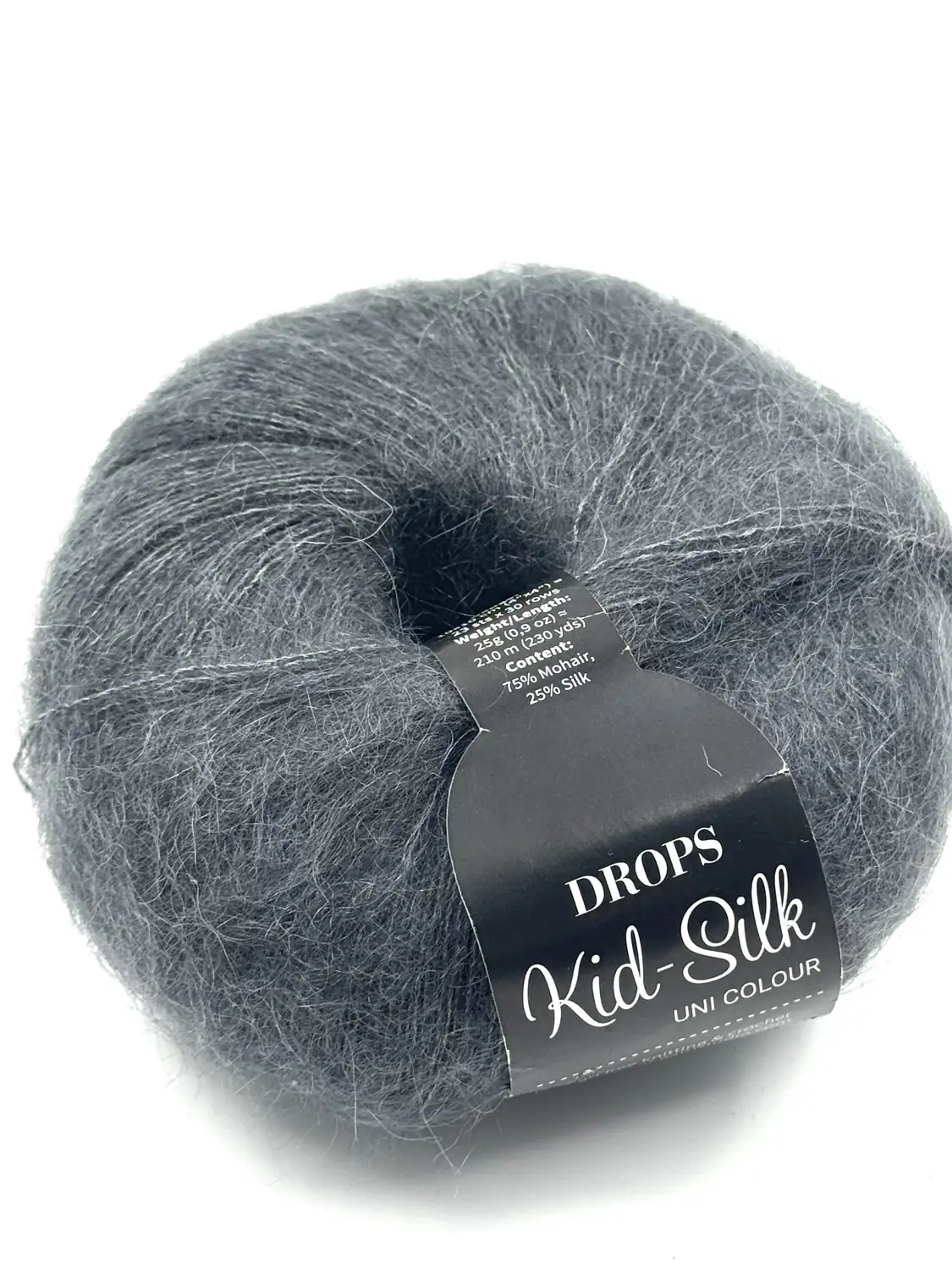 Фотография пряжи Drops Design, Kid Silk, Kid mohair, пепельно-серый