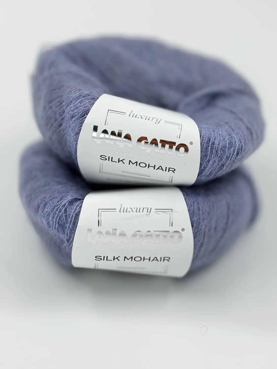 Фотография пряжи Lana Gatto luxury, Super kid mohair, Лилово-серый