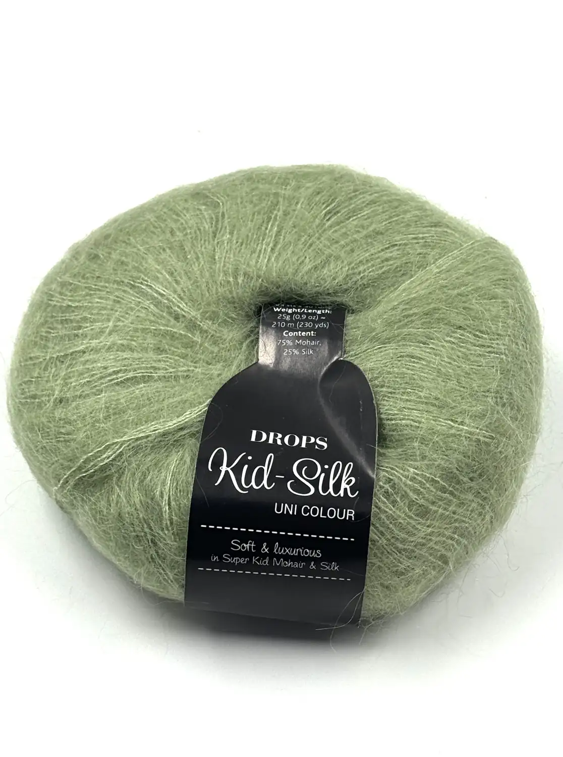 Фотография пряжи Drops Design, Kid Silk, Kid mohair, яблочно-зеленый