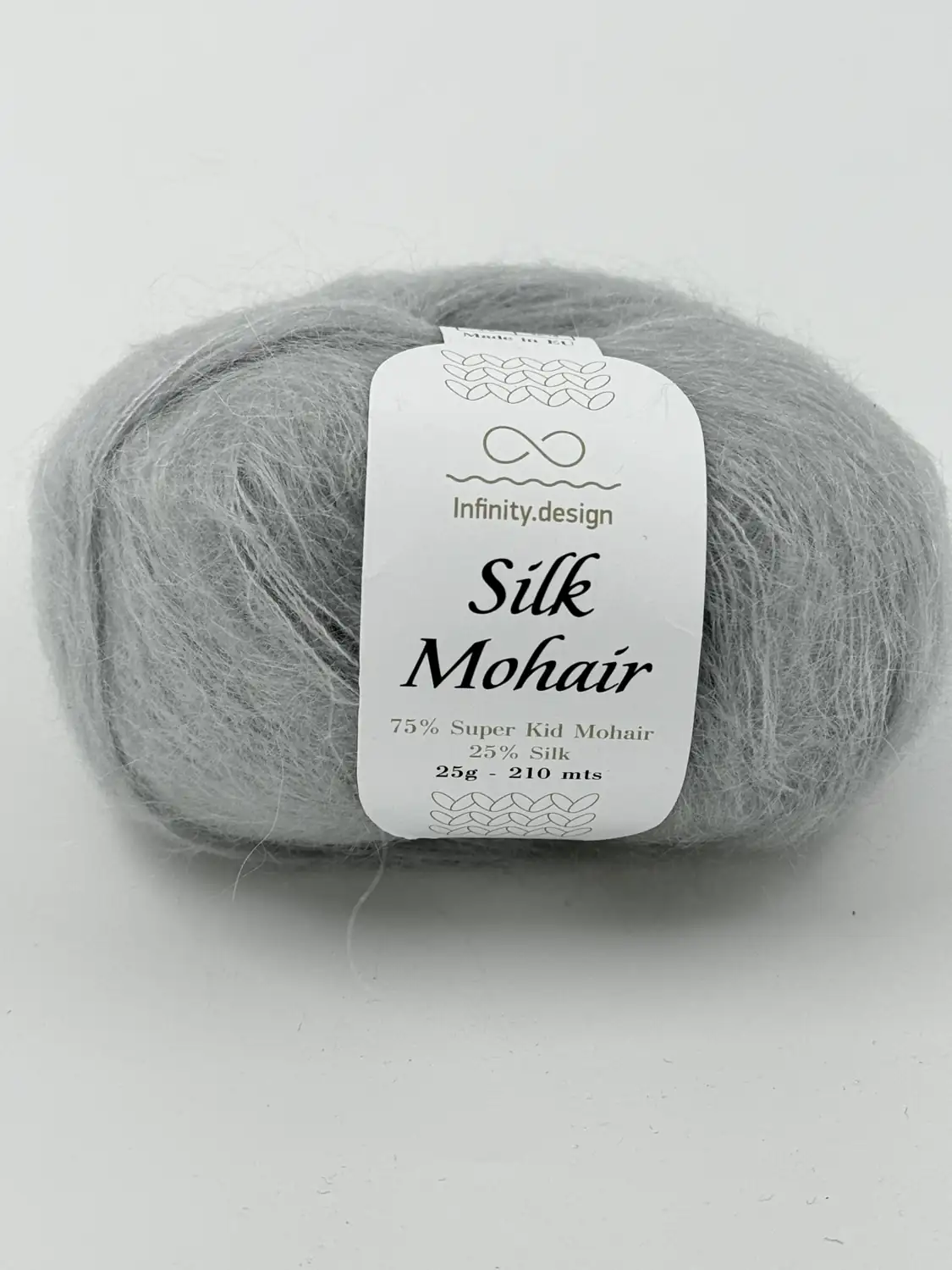 Фотография пряжи Infiniti Design, silk mohair, светло-серый